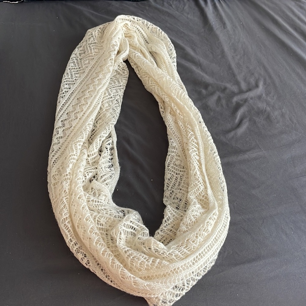 Cream knit infinity scarf